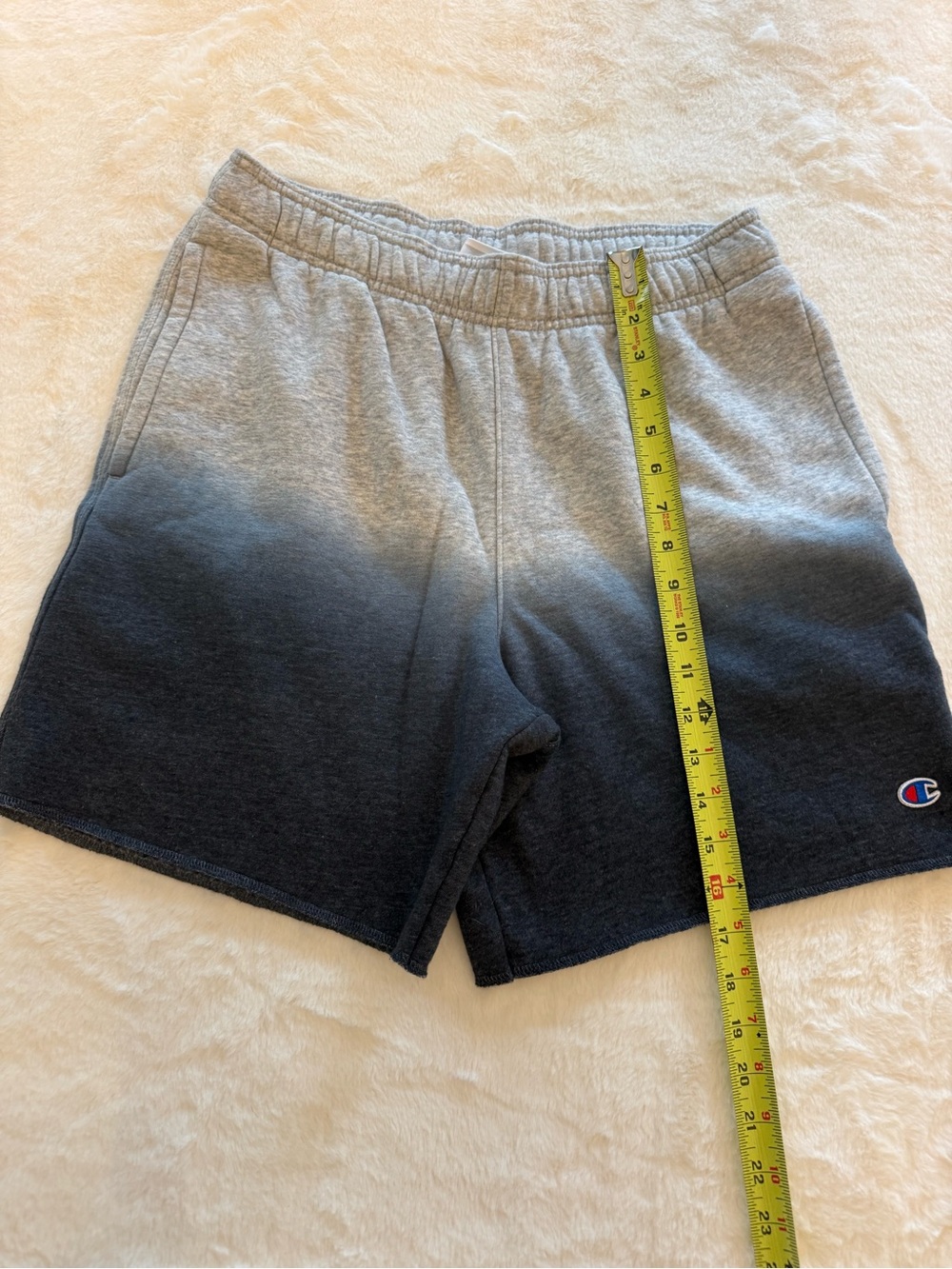 Champion Mens Gray to Black Ombre Sweat Shorts